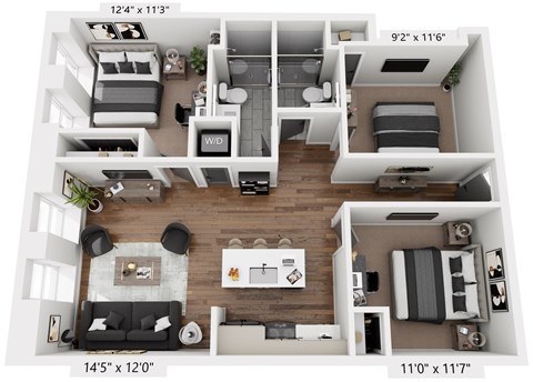 3 bed 2 bath E at The Avenue Lofts Golden Apartments, Colorado